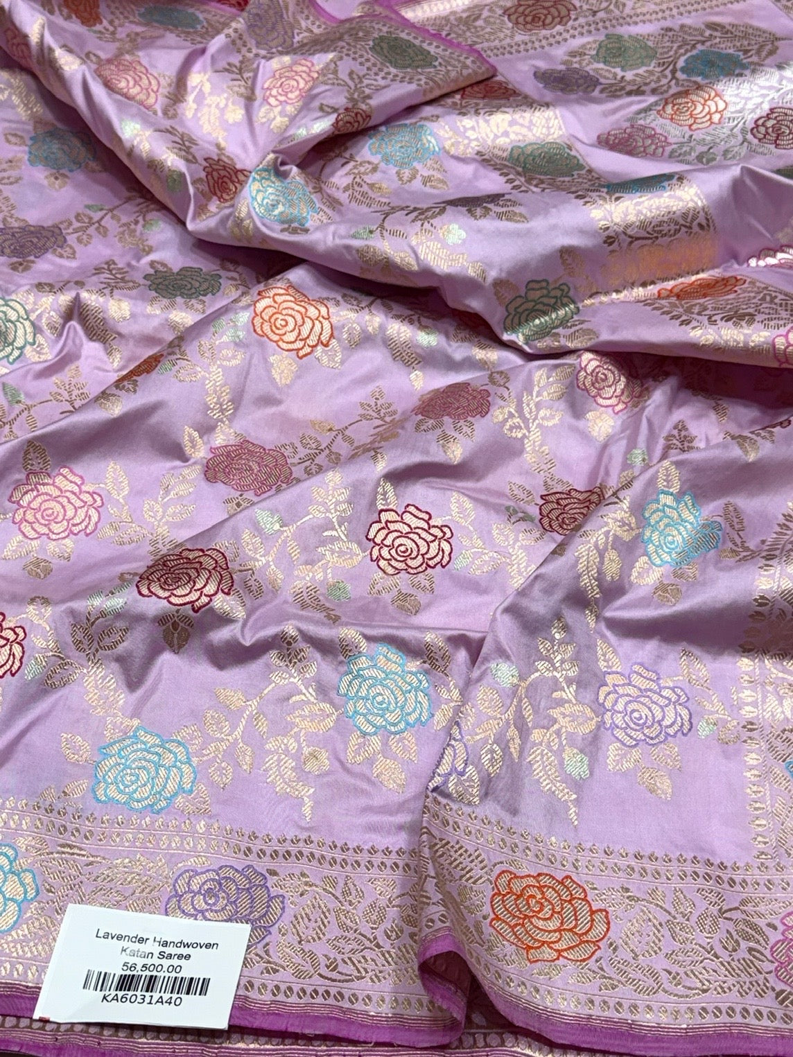 Lavender Handwoven Pure Banarasi Silk Saree