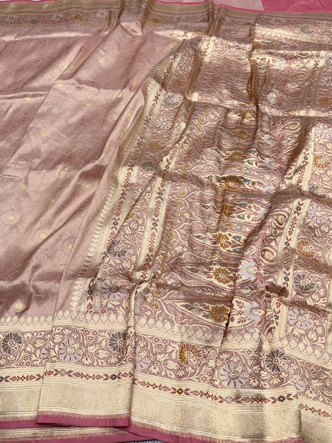 Gajiri Pink Handwoven Pure Silk Brocade Saree