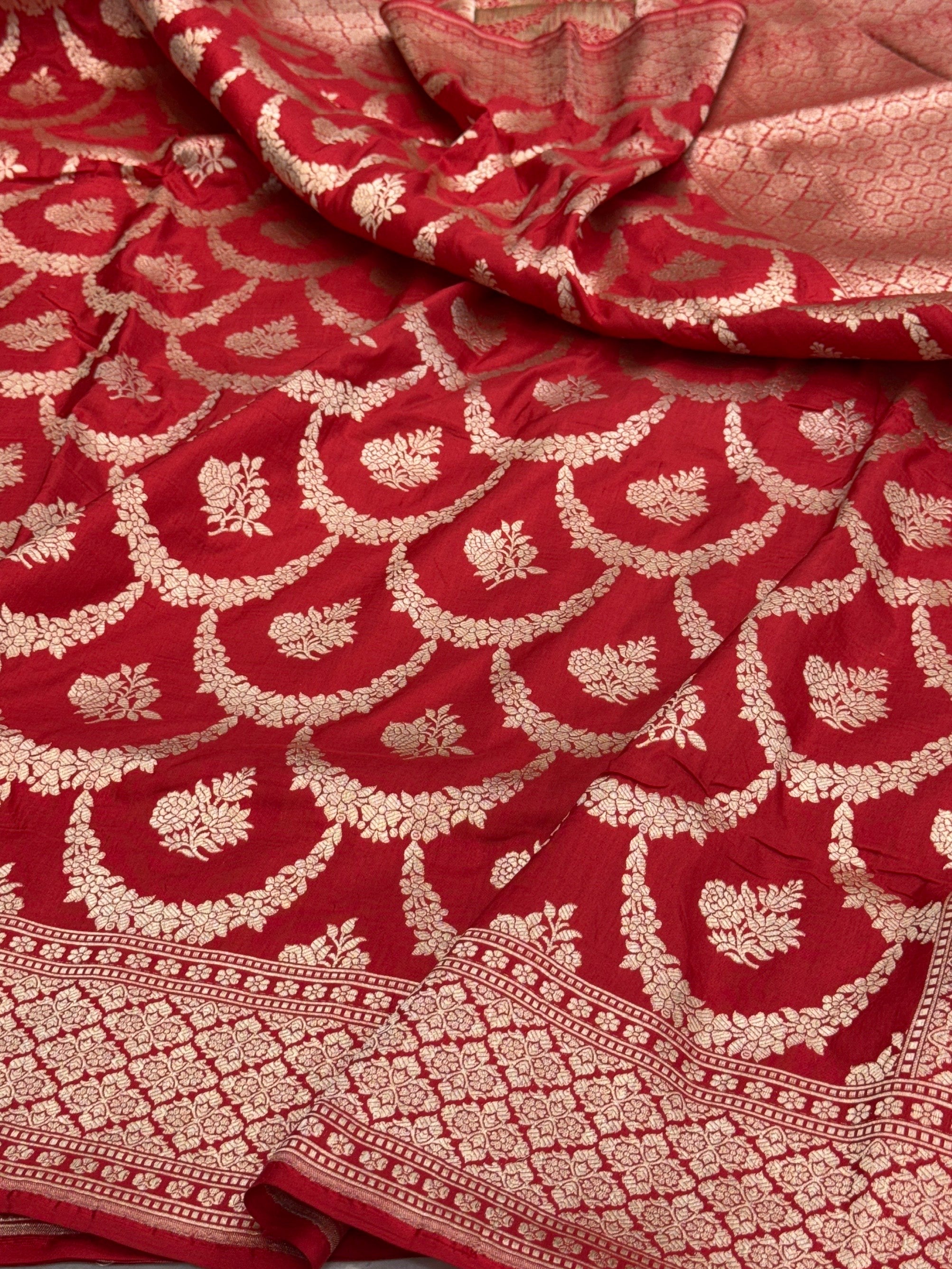 Red Banarasi Pure Silk Saree