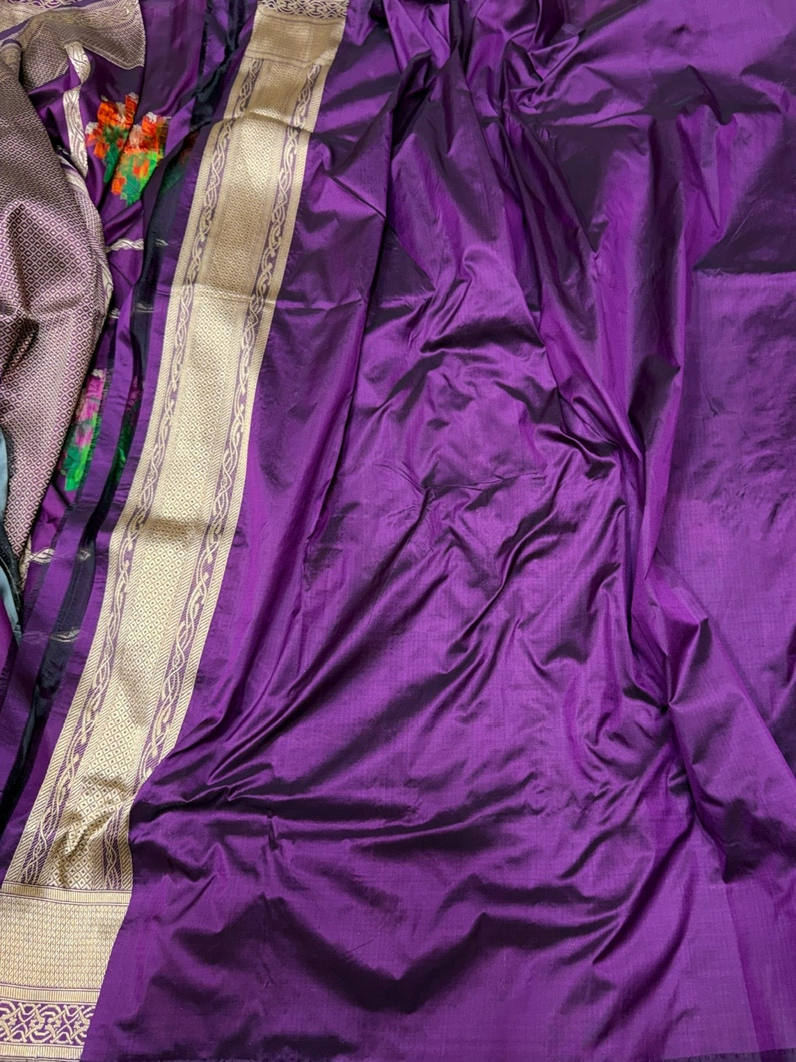 Purple Handwoven Pure Banarasi Silk Saree