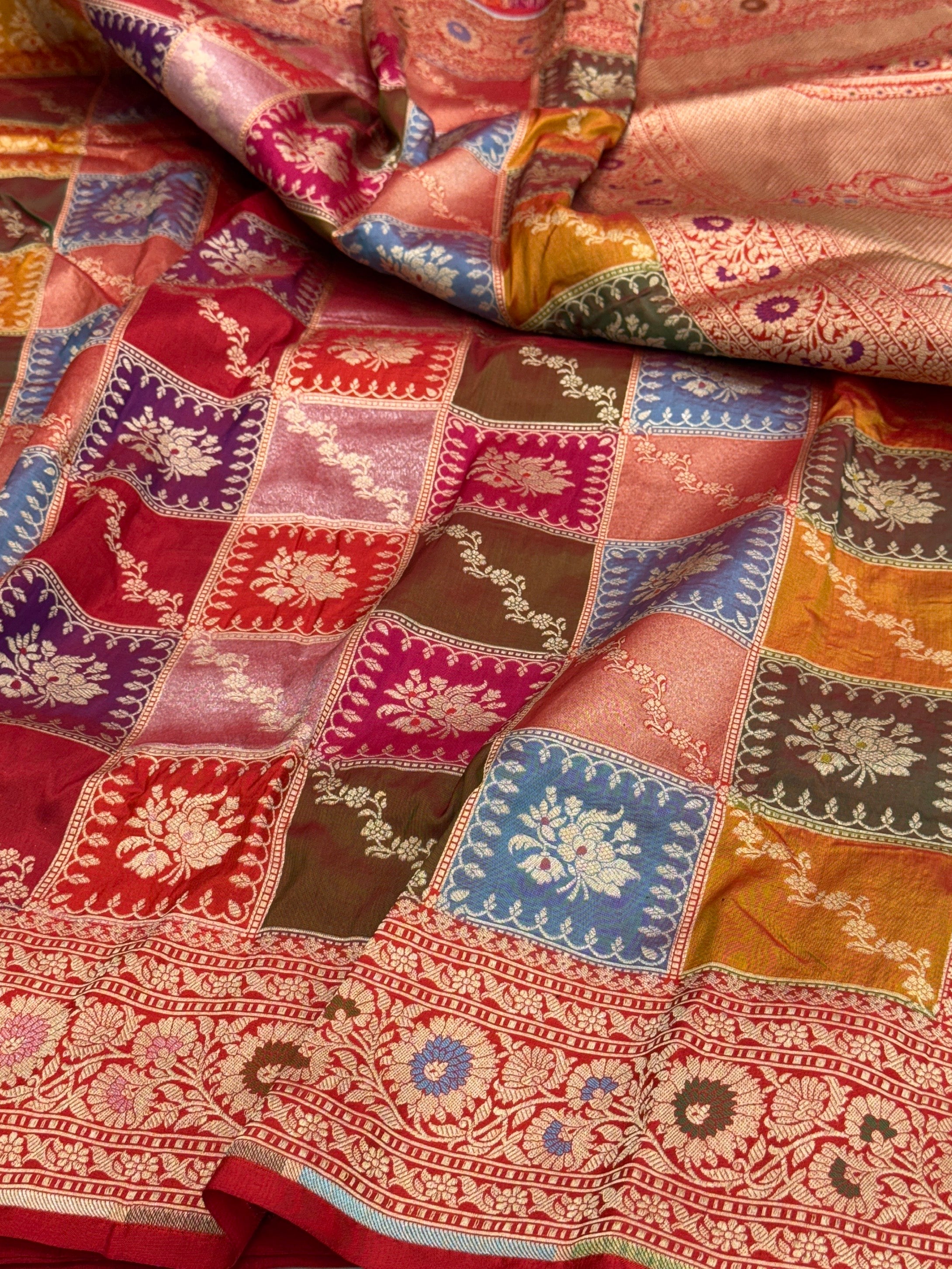 Multicolour Banarasi Pure Silk Saree