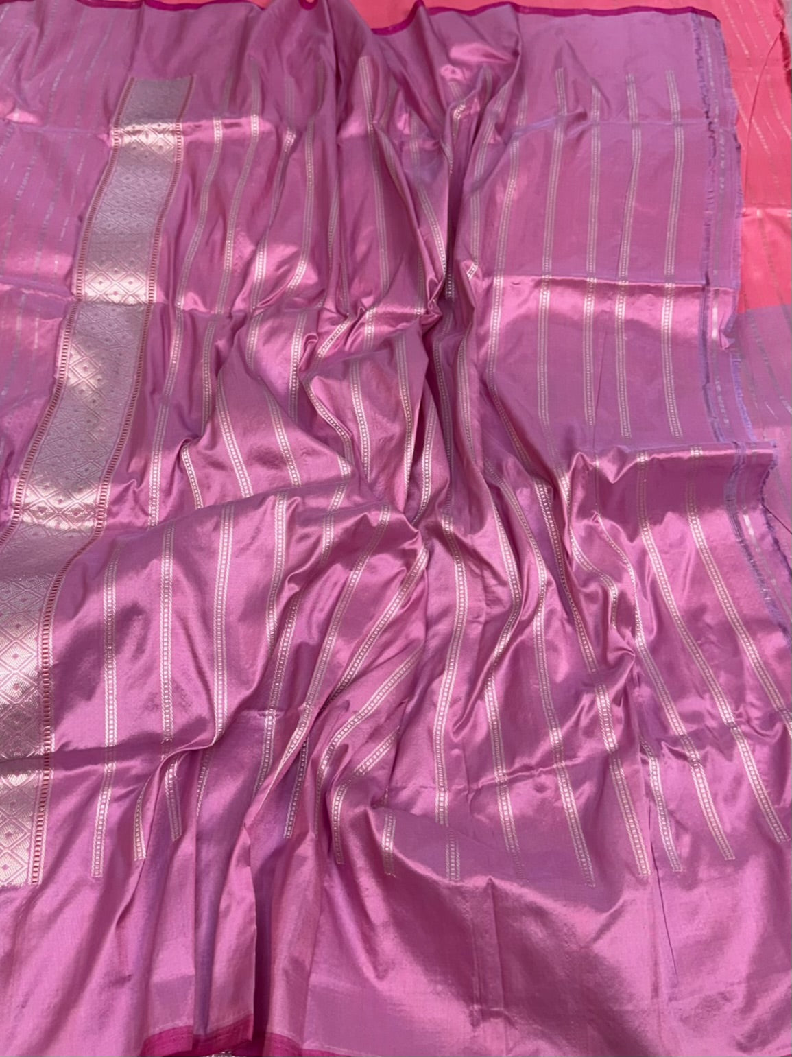 Pink Handwoven Banarasi Pure Katan Silk Saree