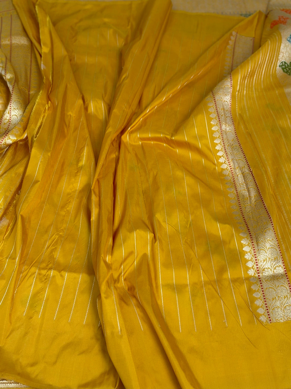 Yellow Handwoven Banarasi Pure Katan Silk Brocade Saree