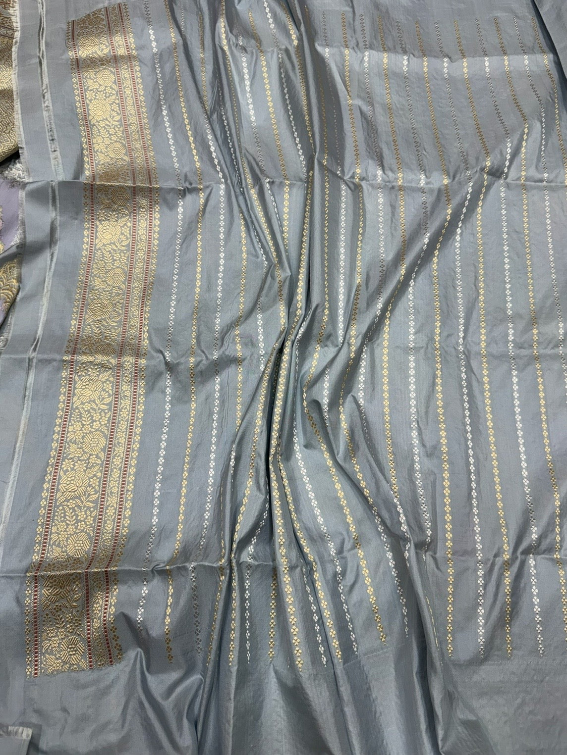 Grey Handwoven Pure Banarasi Rangkaat Saree