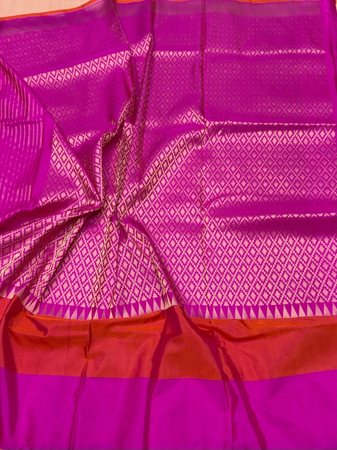 Peach Handwoven Pure Banarasi Katan Silk Saree