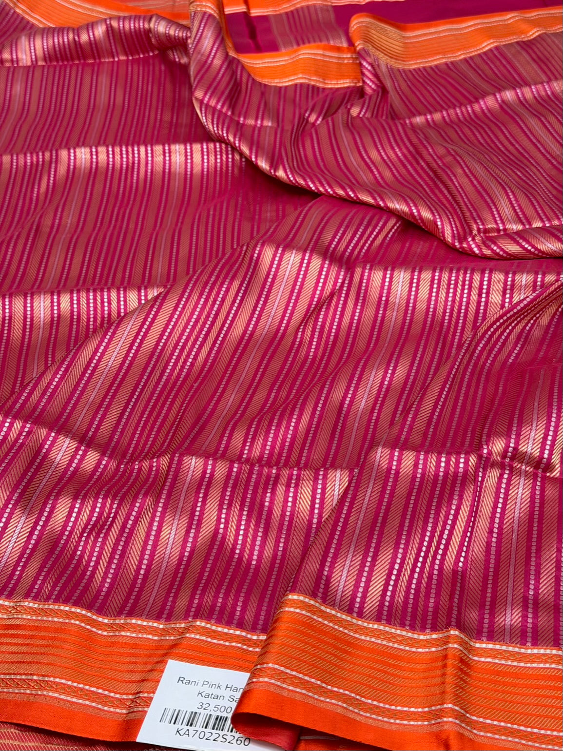 Rani Pink Handwoven Pure Banarasi Katan Silk Saree