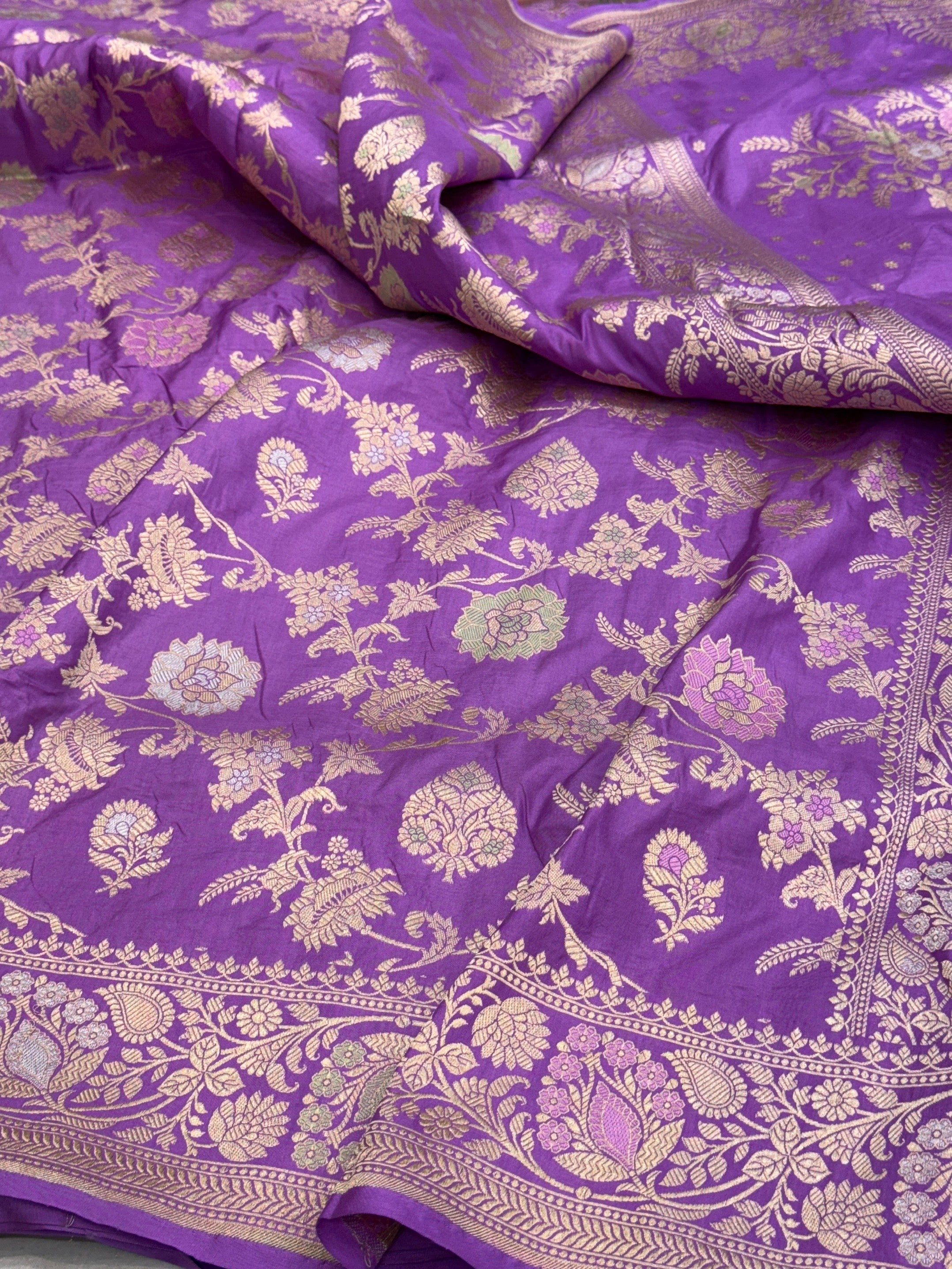 Banarasi Minakari Pure Katan Silk Saree | Pure Silk | Minakari Work | Cutwork Technique | Banarasi Katan Silk Saree