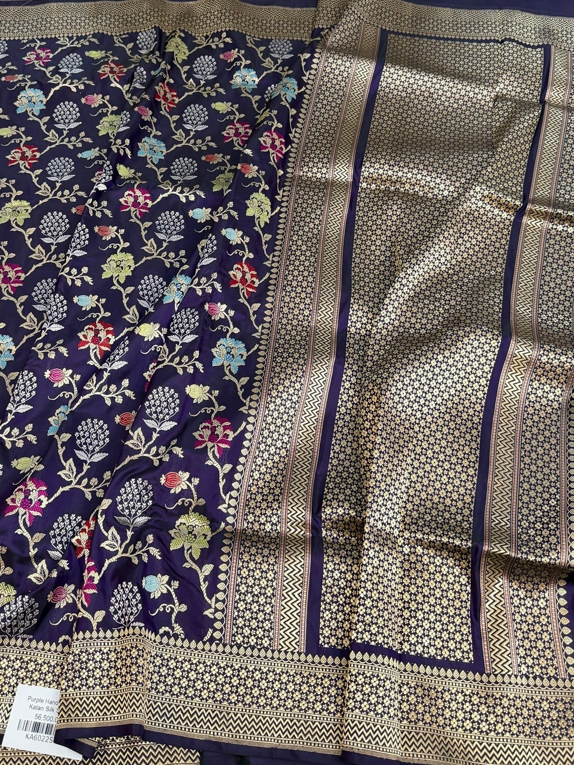 Purple Handwoven Pure Banarasi Silk Saree