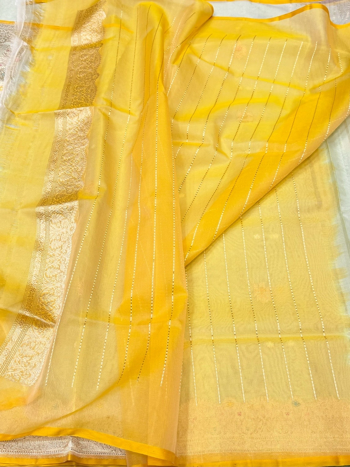 Pista Handwoven Pure Organza Silk Saree