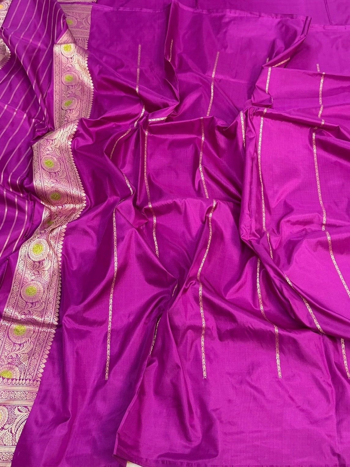 Magenta Pink Handwoven Pure Banarasi Silk Saree