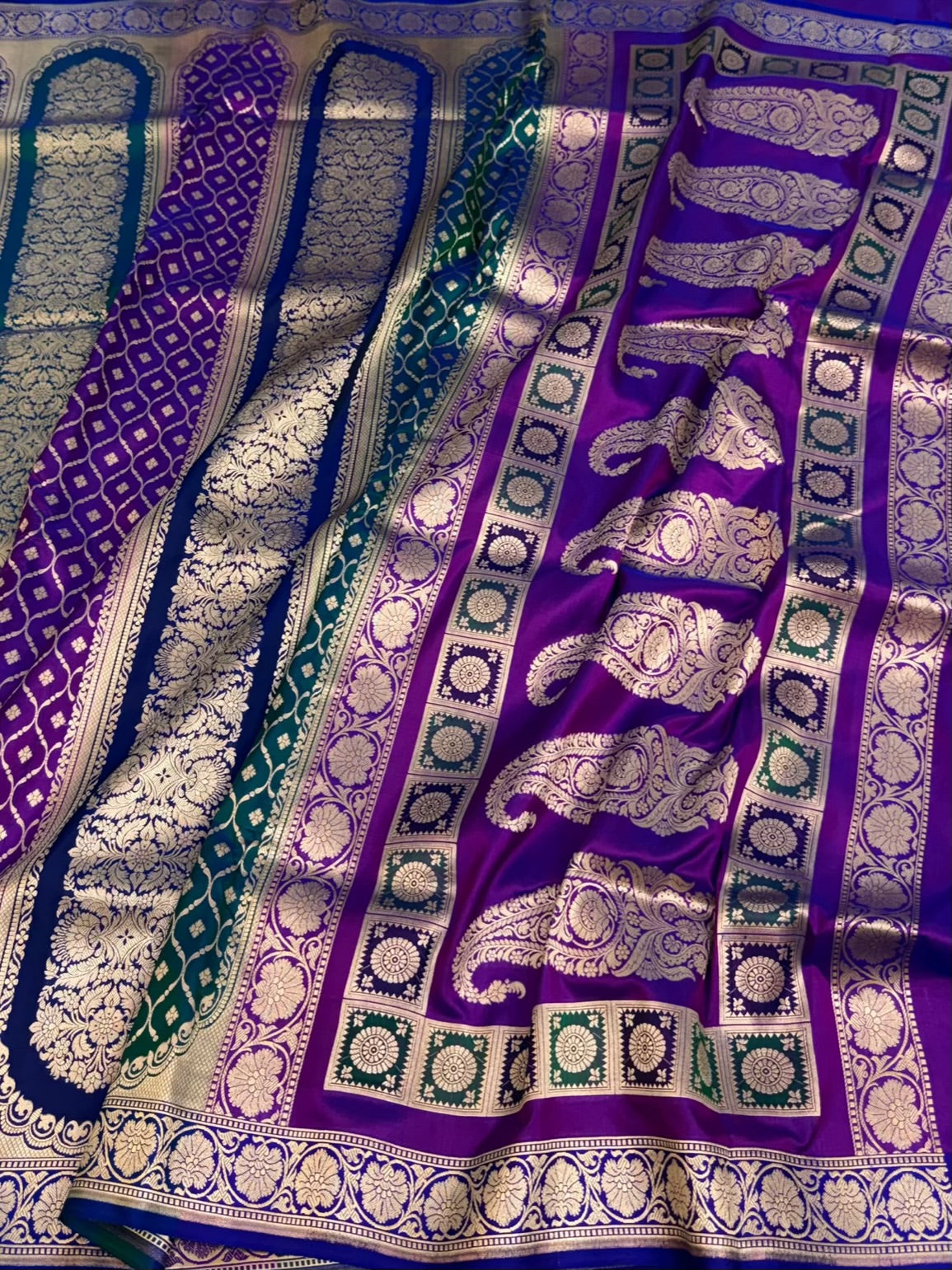 Purple Rangkaat Banarasi Pure Katan Silk Saree