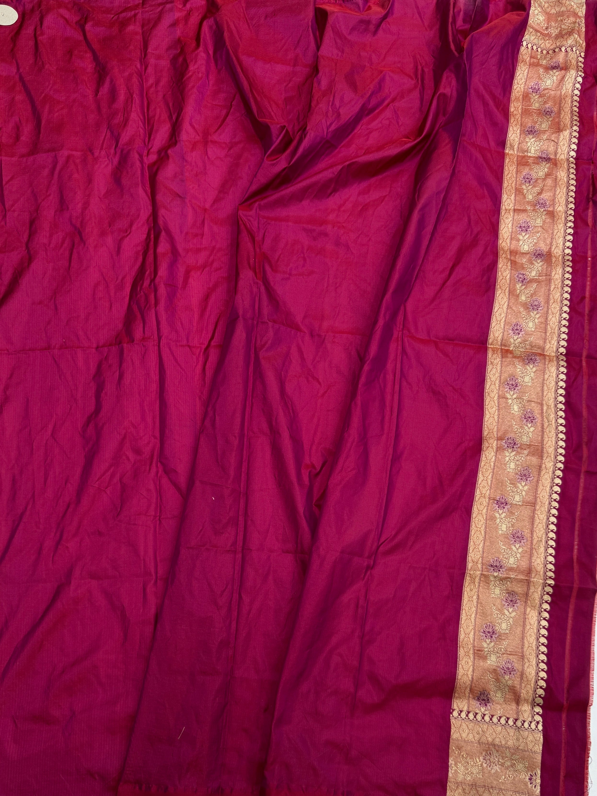 Magenta Pink Rangkaat Banarasi Pure Silk Saree