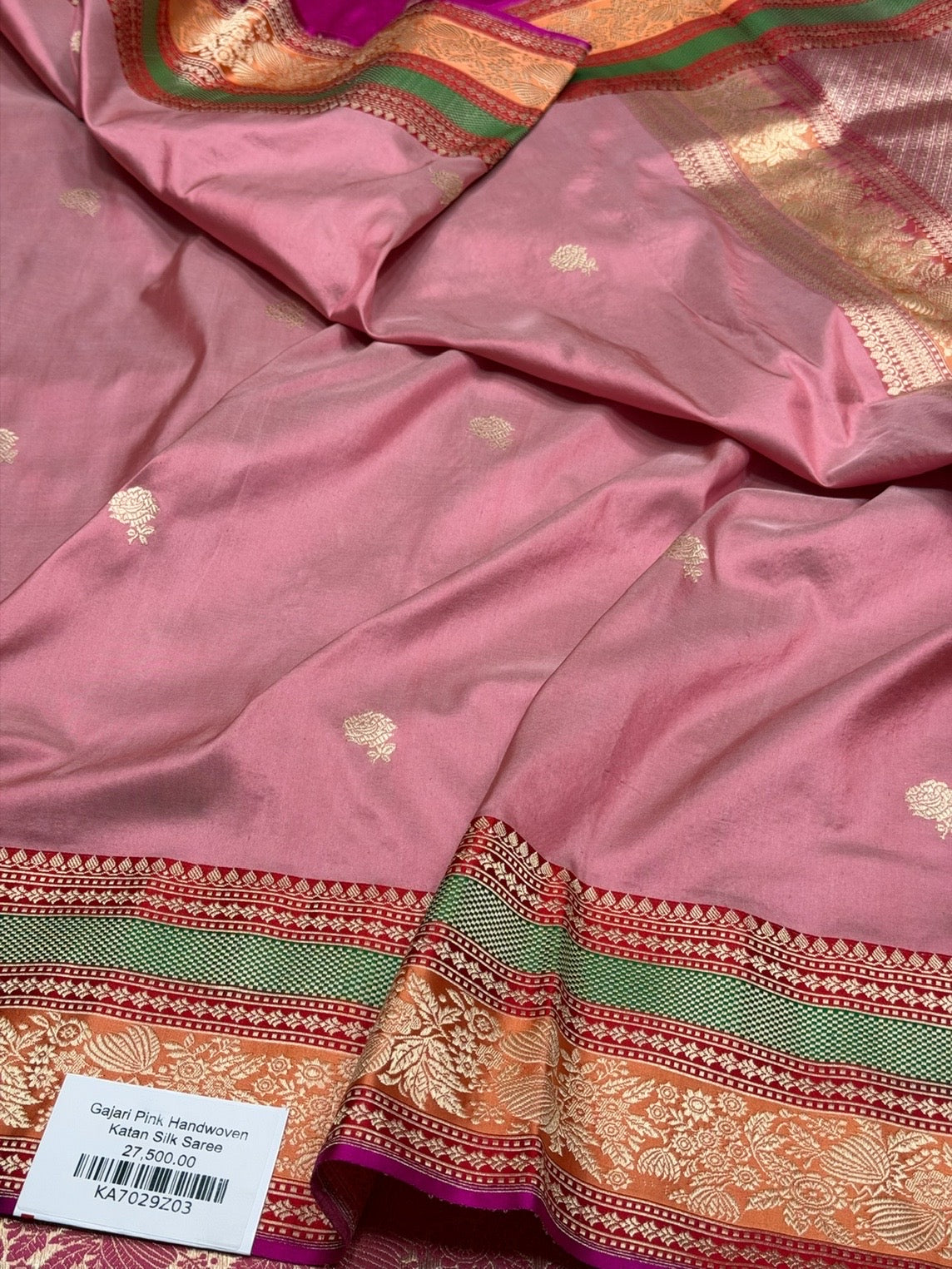 Gajiri Pink Handwoven Pure Banarasi Silk Saree