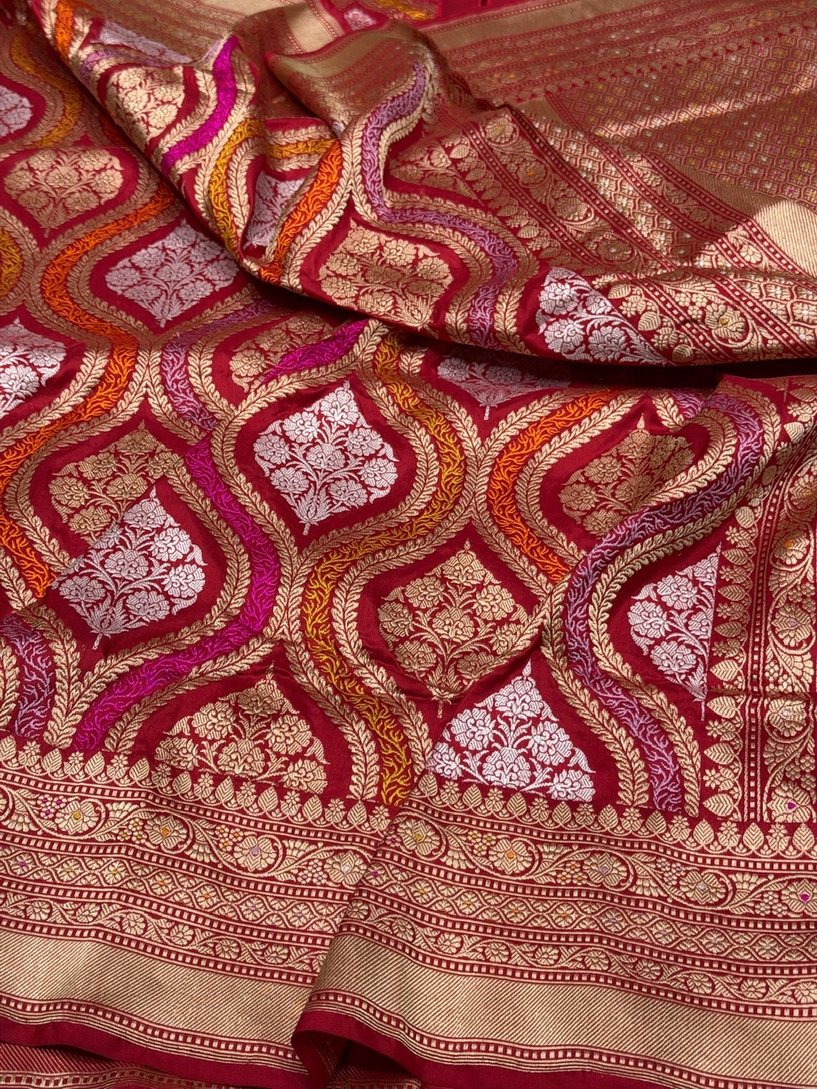 Red Handwoven Pure Banarasi Silk Saree