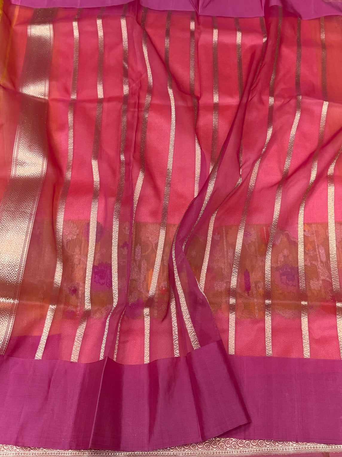 Peach Handwoven Pure Banarasi Katan Silk Saree
