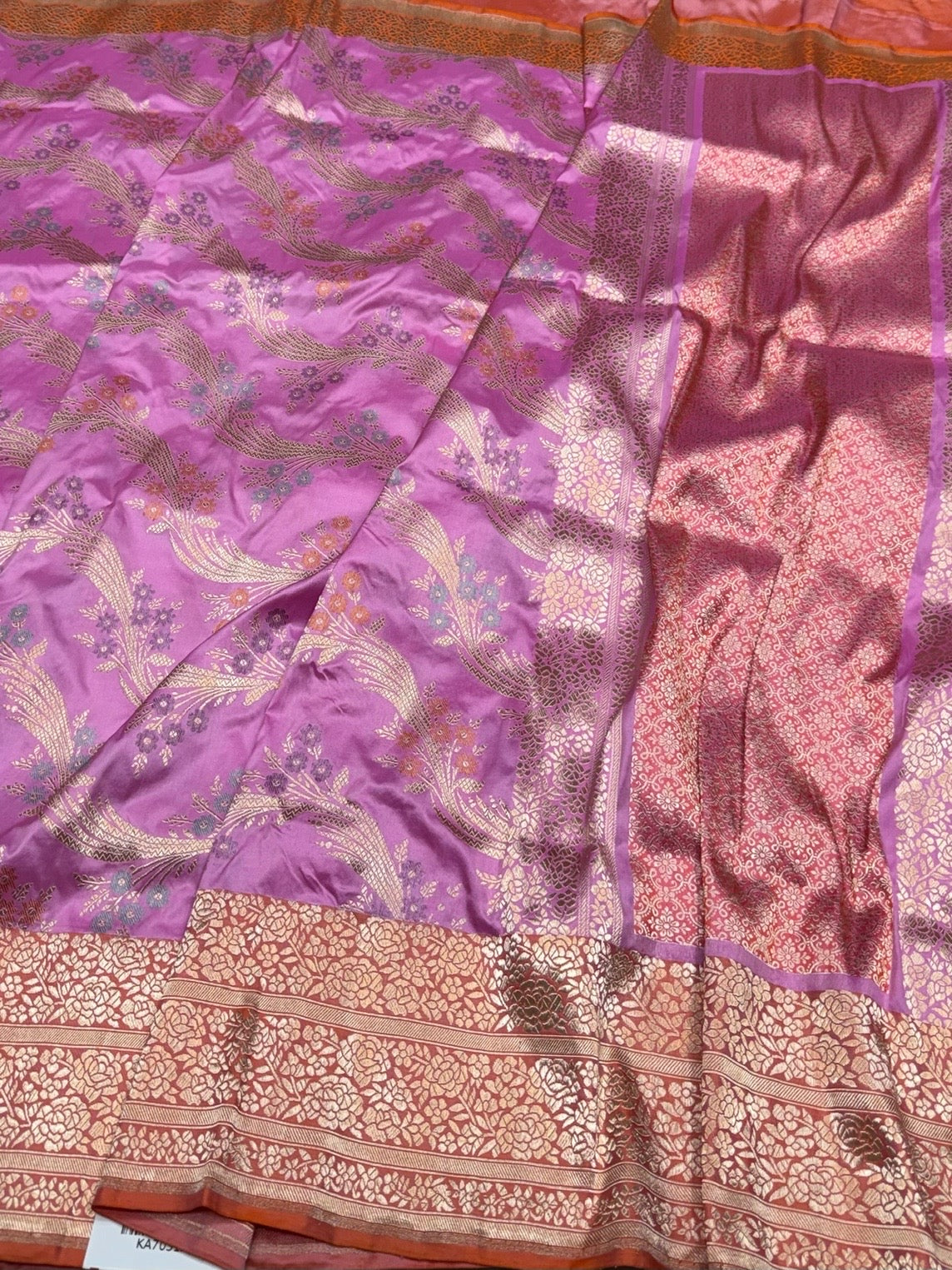 Pastel Pink Handwoven Pure Banarasi Silk Saree