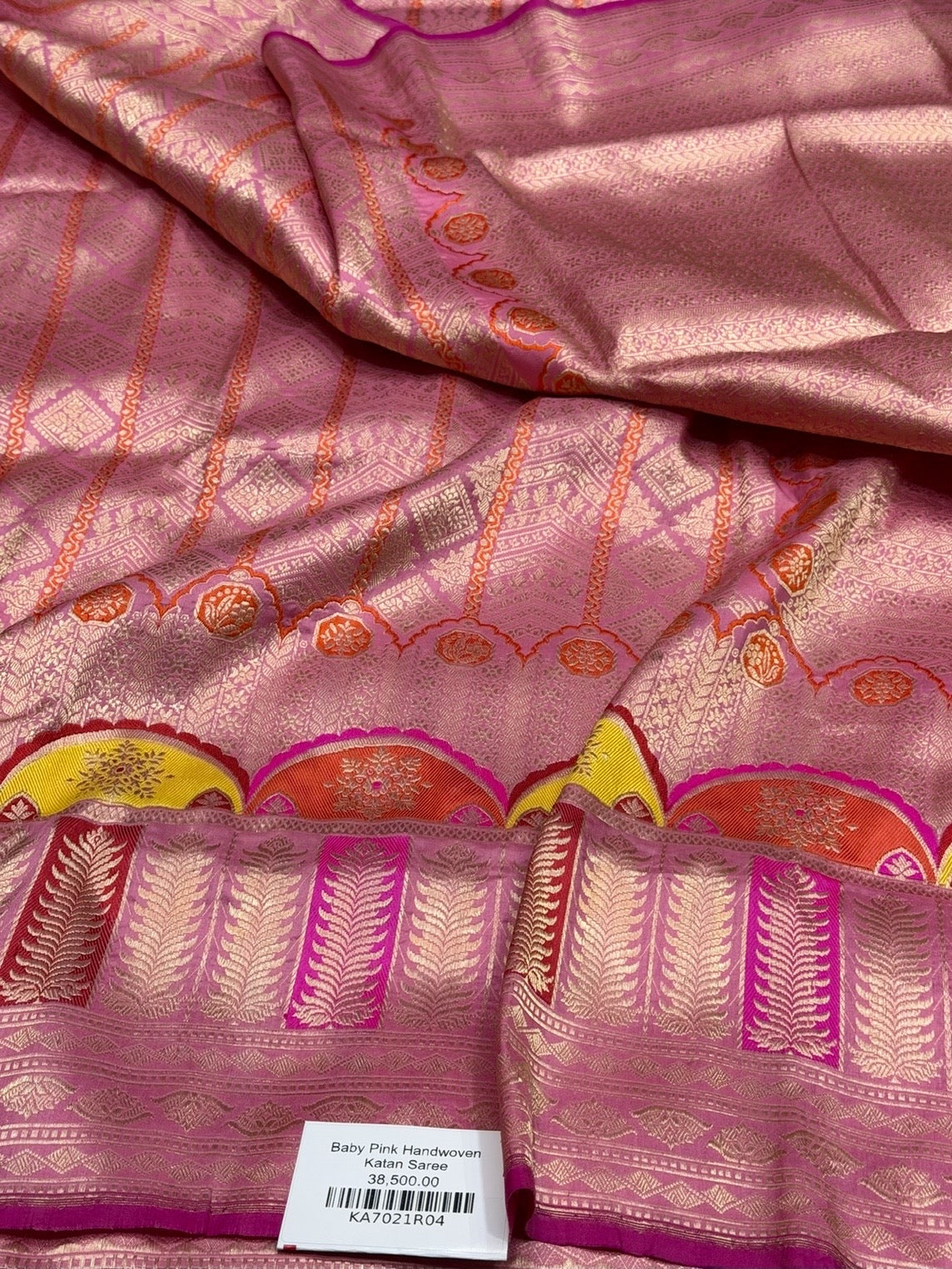 Baby Pink Handwoven Pure Banarasi Silk Saree