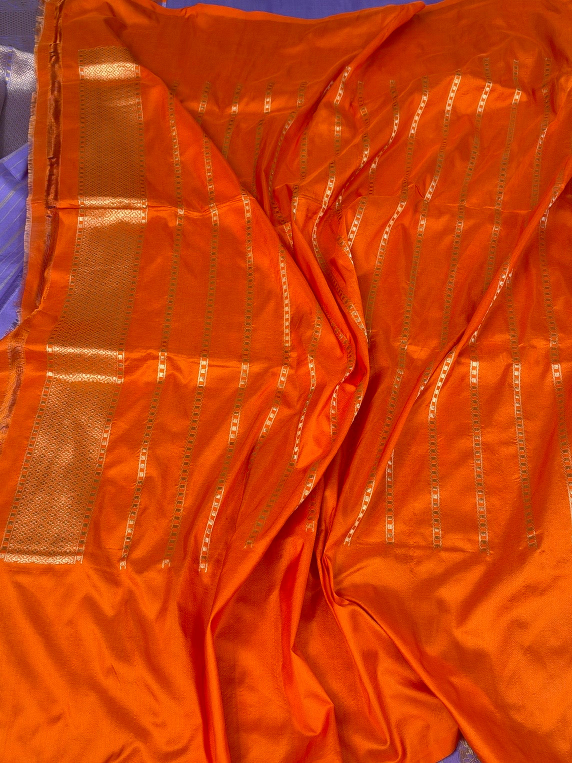 Lavender Handwoven Pure Banarasi Katan Silk Saree