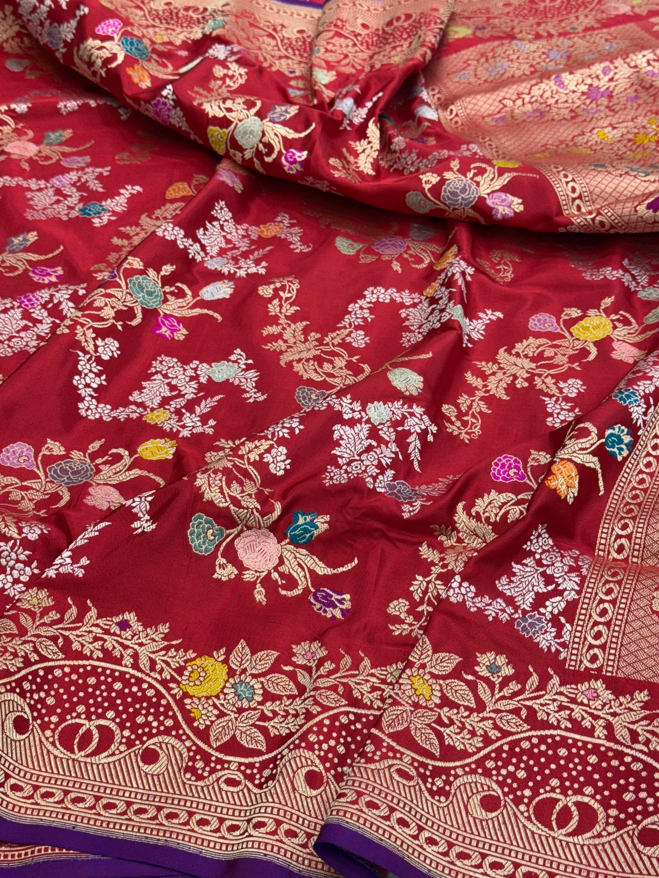 Red Handwoven Pure Banarasi Silk Saree