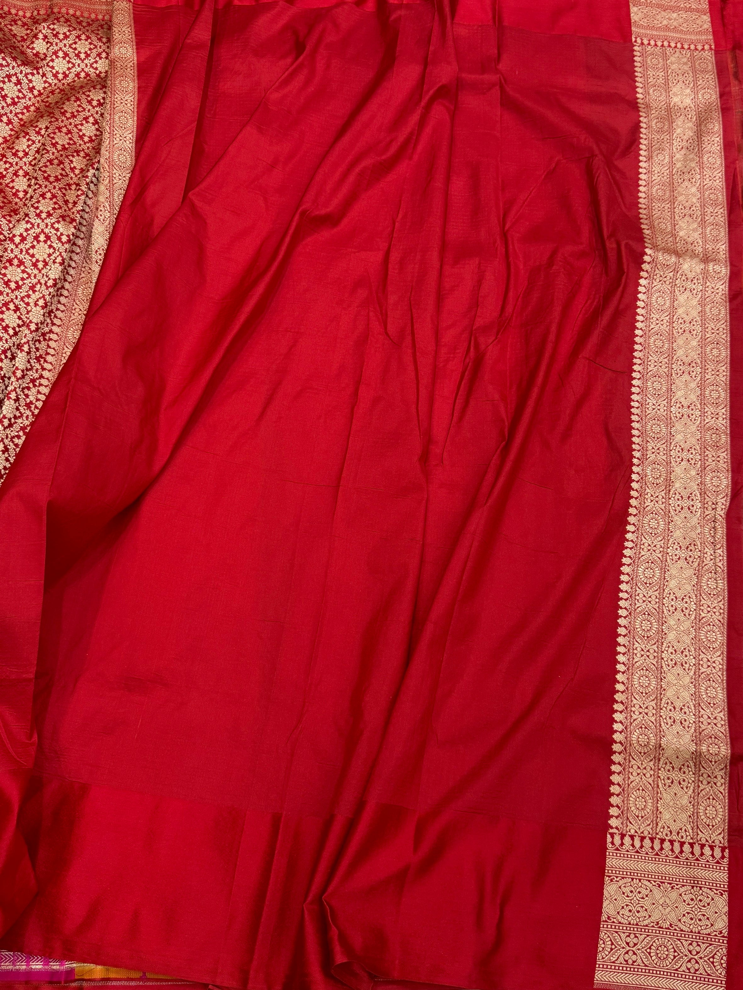 Multicolour Banarasi Pure Silk Saree – Cutwork Weave in 100% Pure Katan Silk