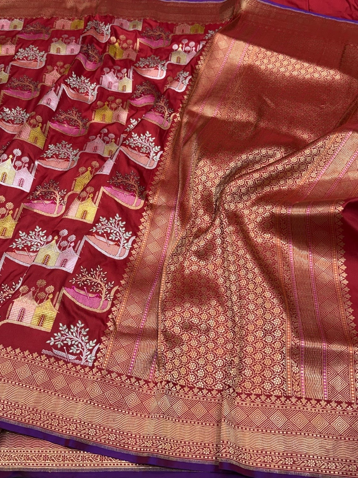 Red Handwoven Pure Silk Banarasi Saree