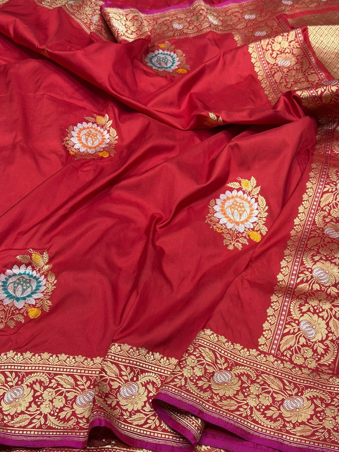 Red Handwoven Pure Silk Banarasi Saree