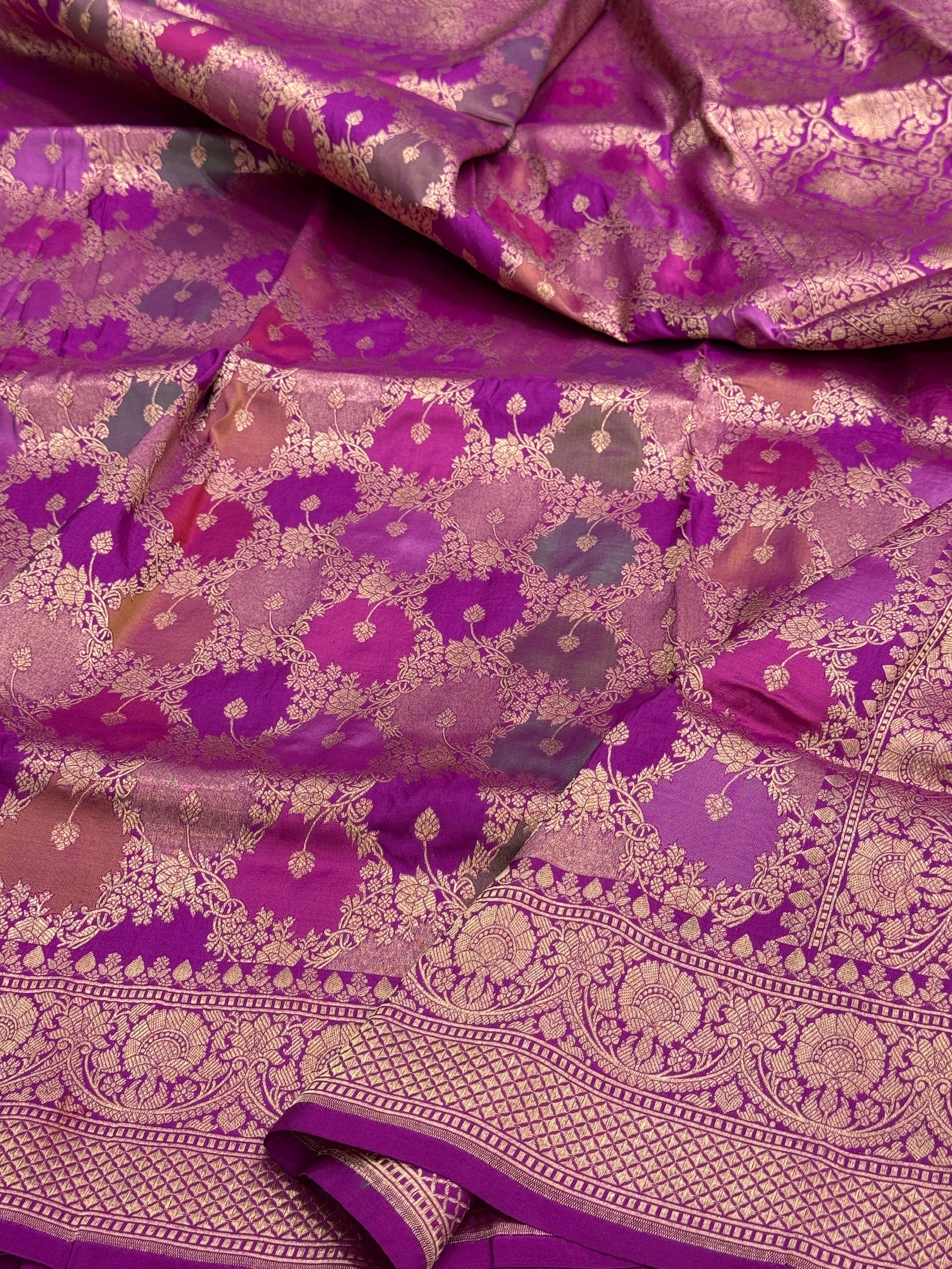 Multicolour Banarasi Pure Silk Saree β Cutwork Weave in 100% Pure Katan Silk