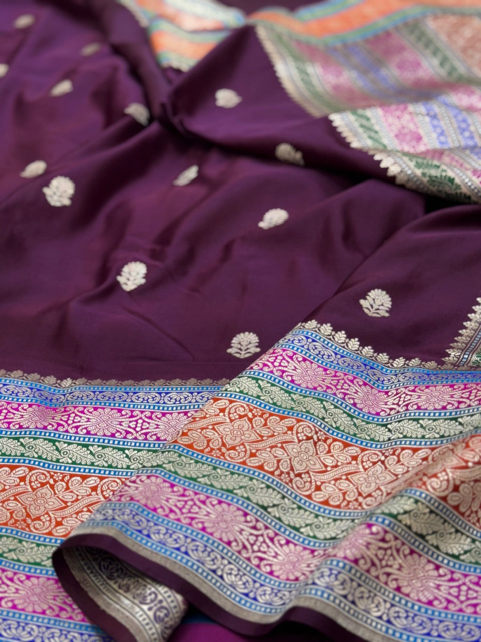 Handwoven Banarasi Pure Mashru Satin Silk Saree