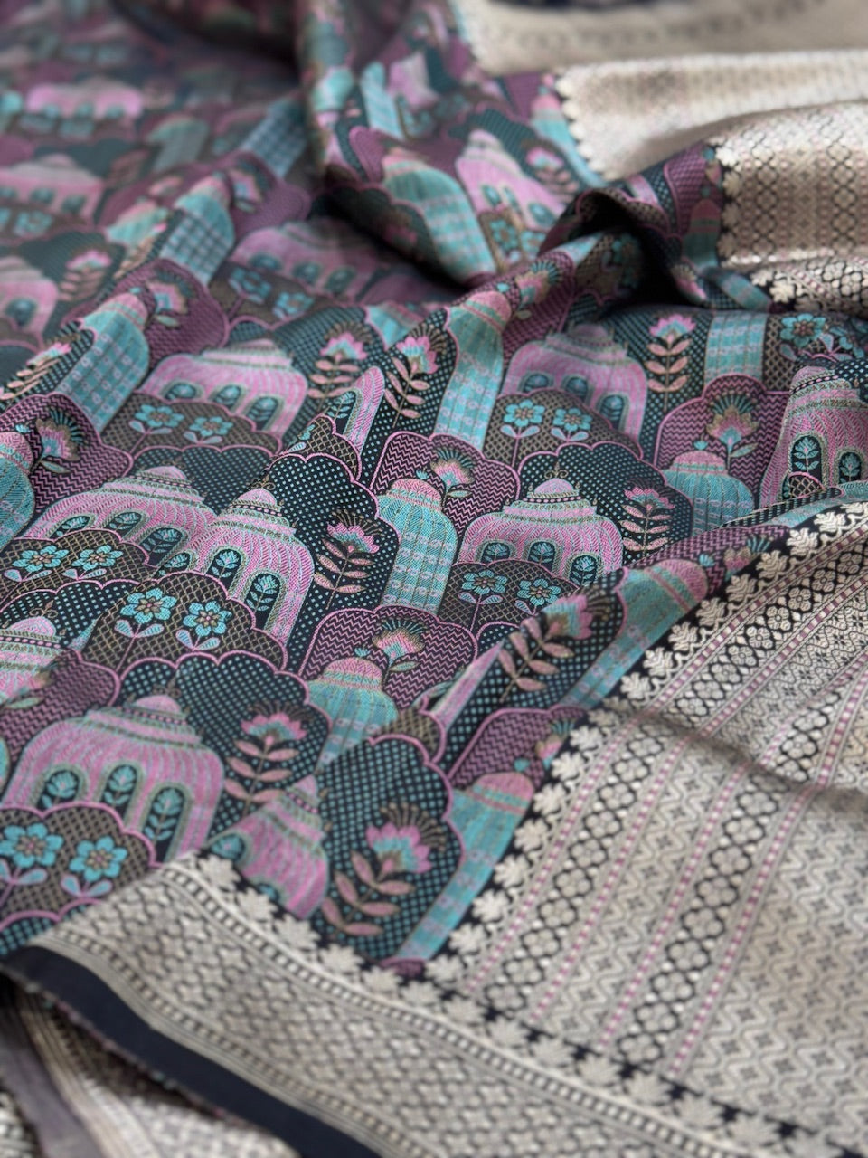 Handwoven Banarasi Satin Tanchoi Silk Saree