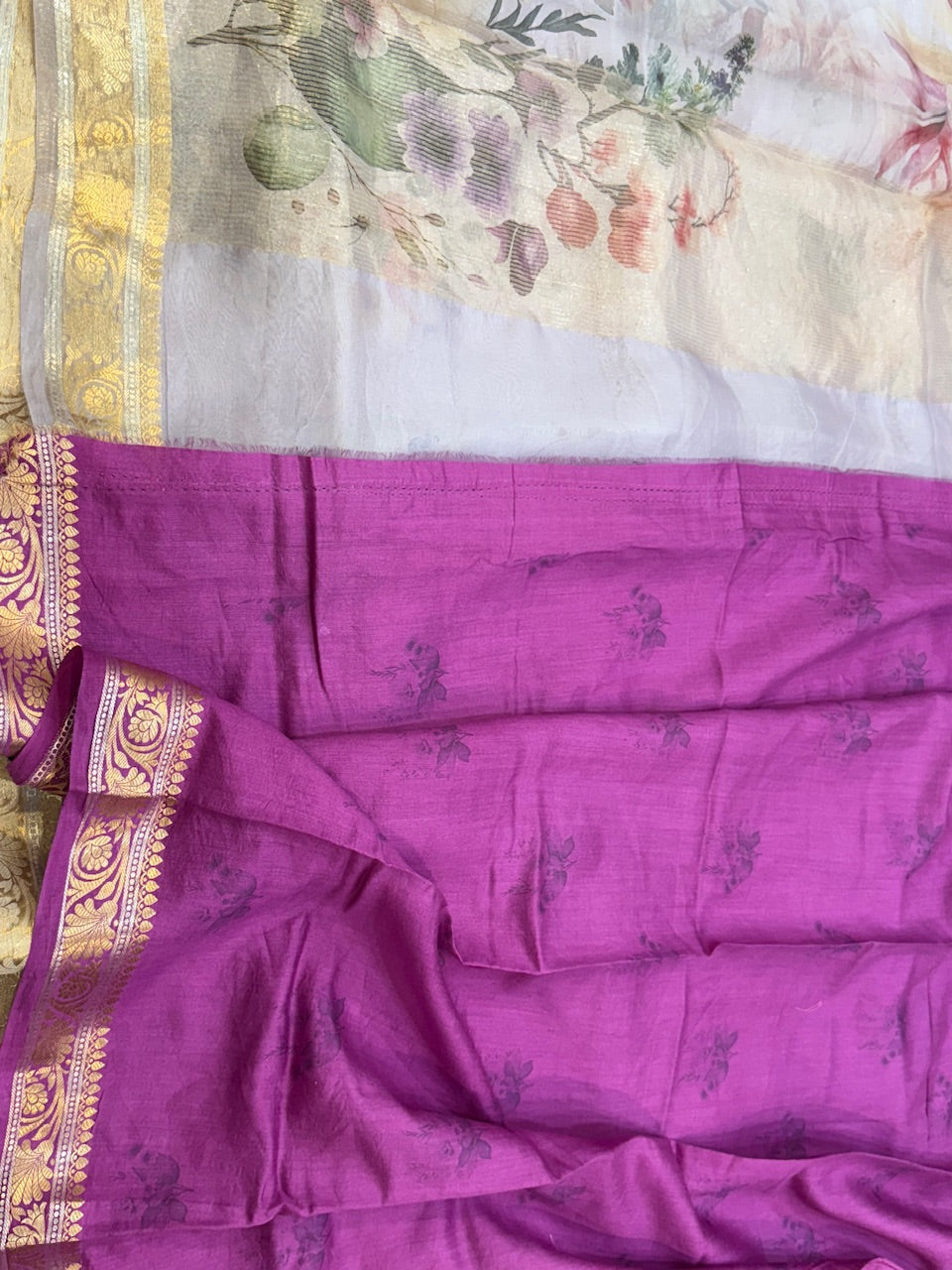 Printed Pure Banarasi Organza Silk Saree