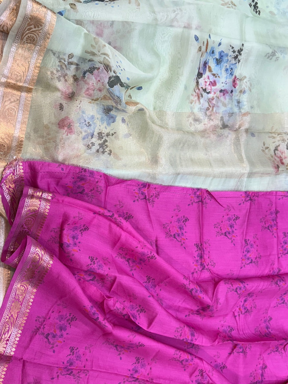 Printed Pure Banarasi Organza Silk Saree