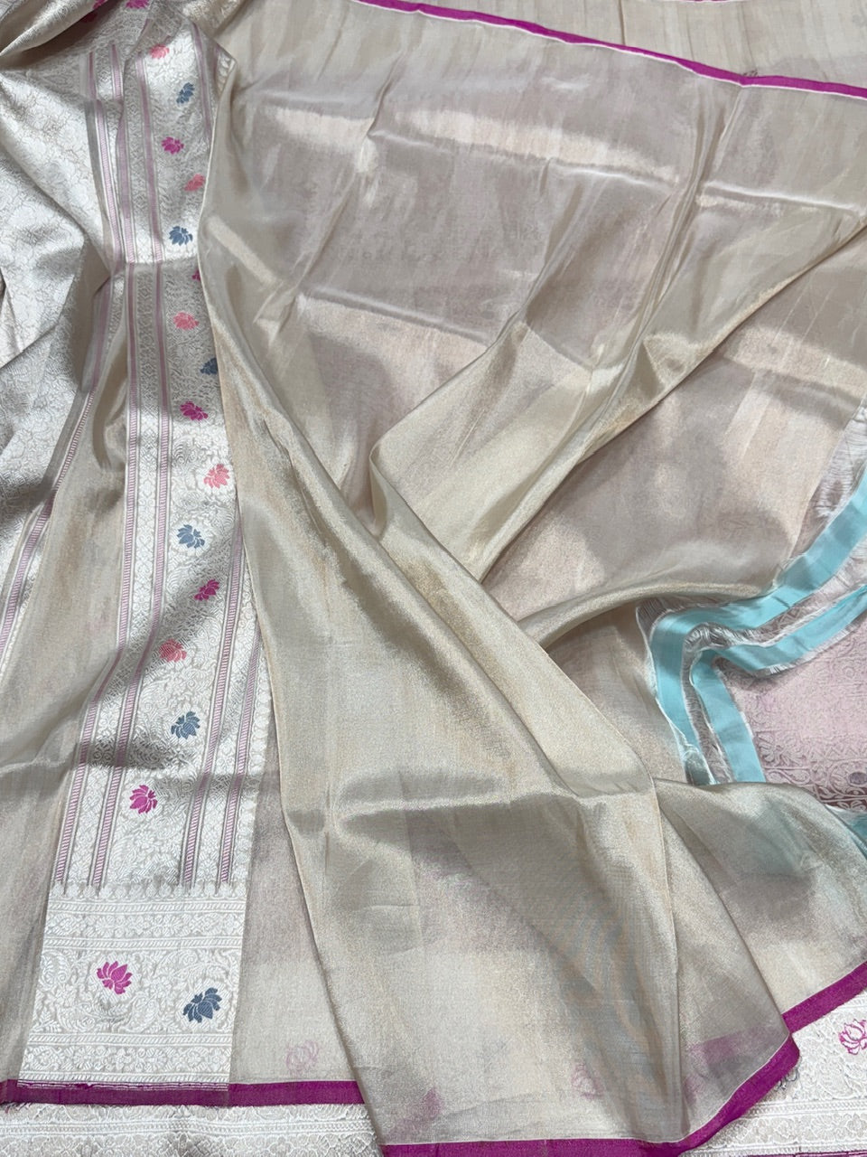 Mauve Handwoven Banarasi Pure Silk Tissue Saree