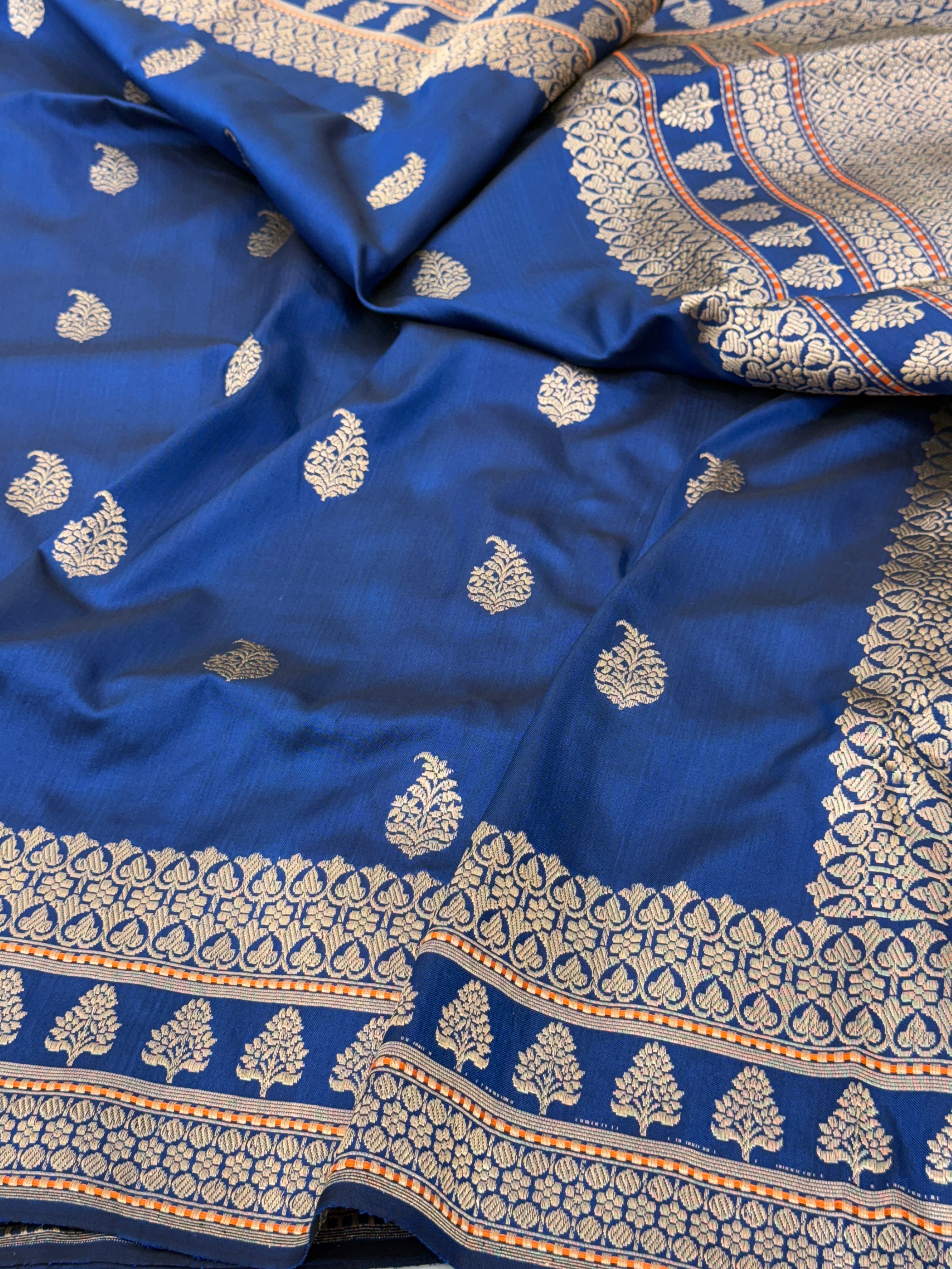 Royal Blue Handwoven Ektara Pure Banarasi Silk Saree