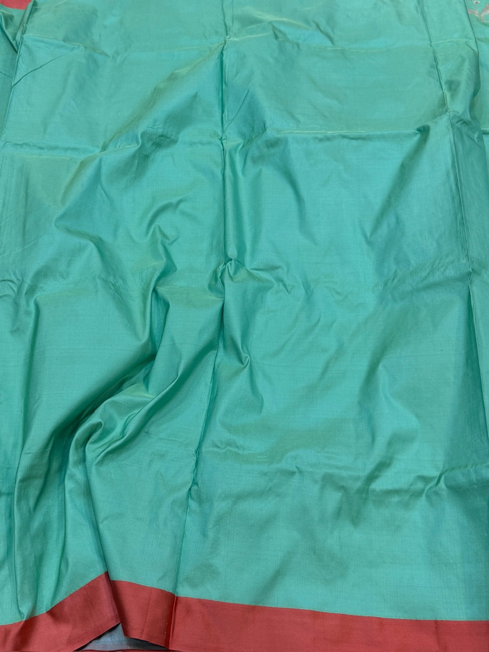 Sea Green Handwoven Pure Banarasi Satin Border Silk Saree