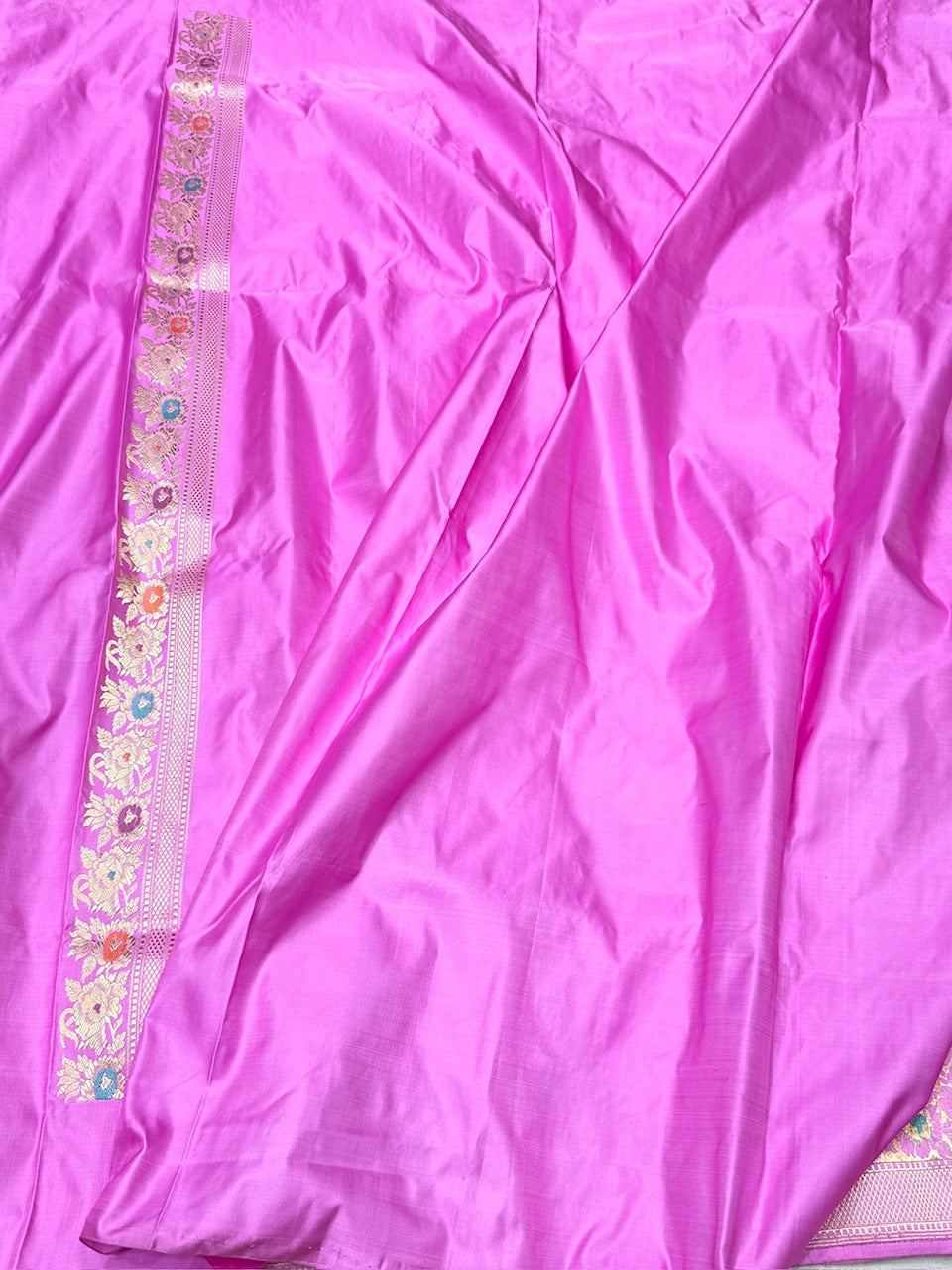 Baby Pink Handwoven Pure Banarasi Mashru Silk Saree