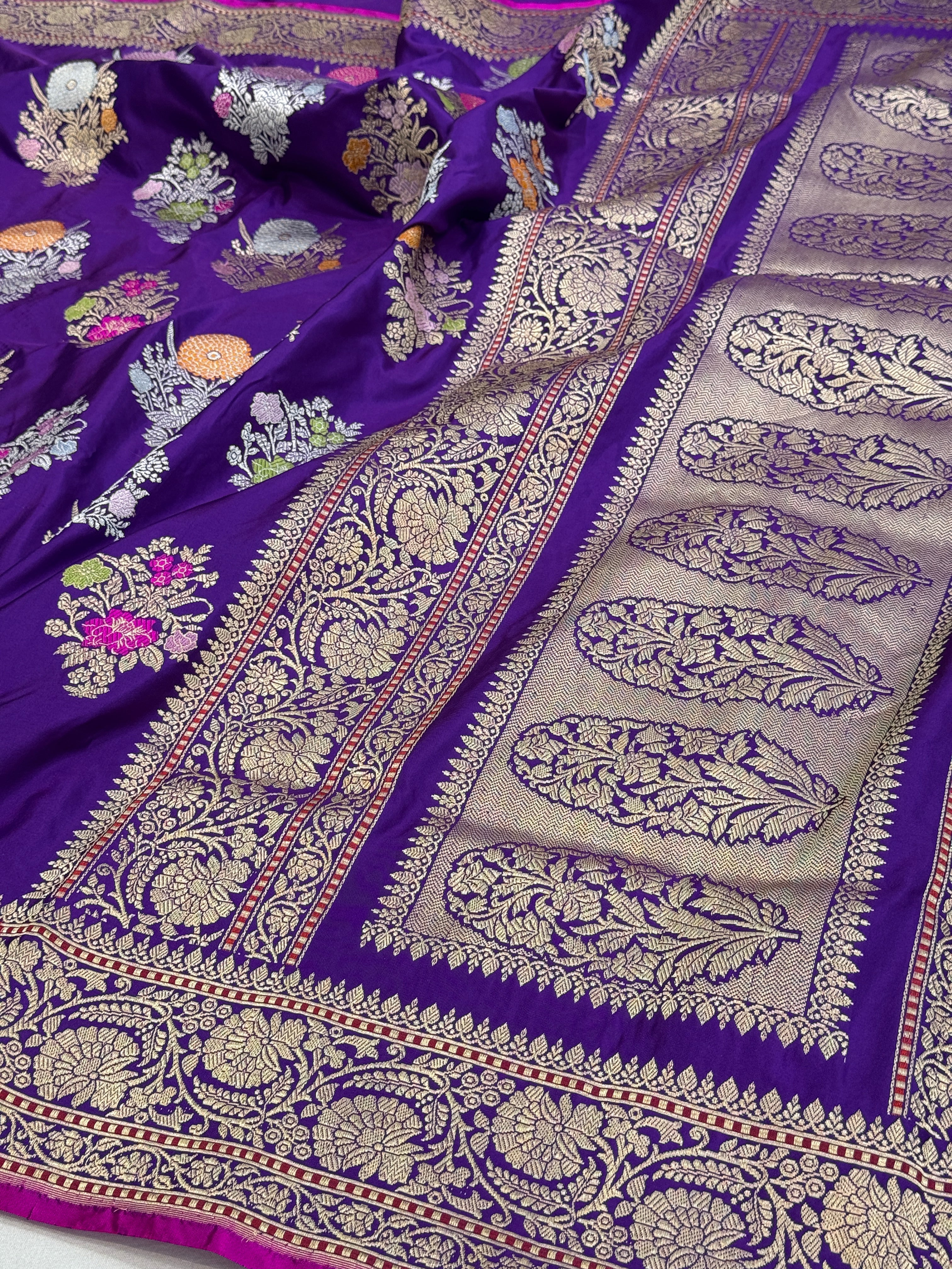 Purple Handwoven Banarasi Pure Silk Saree