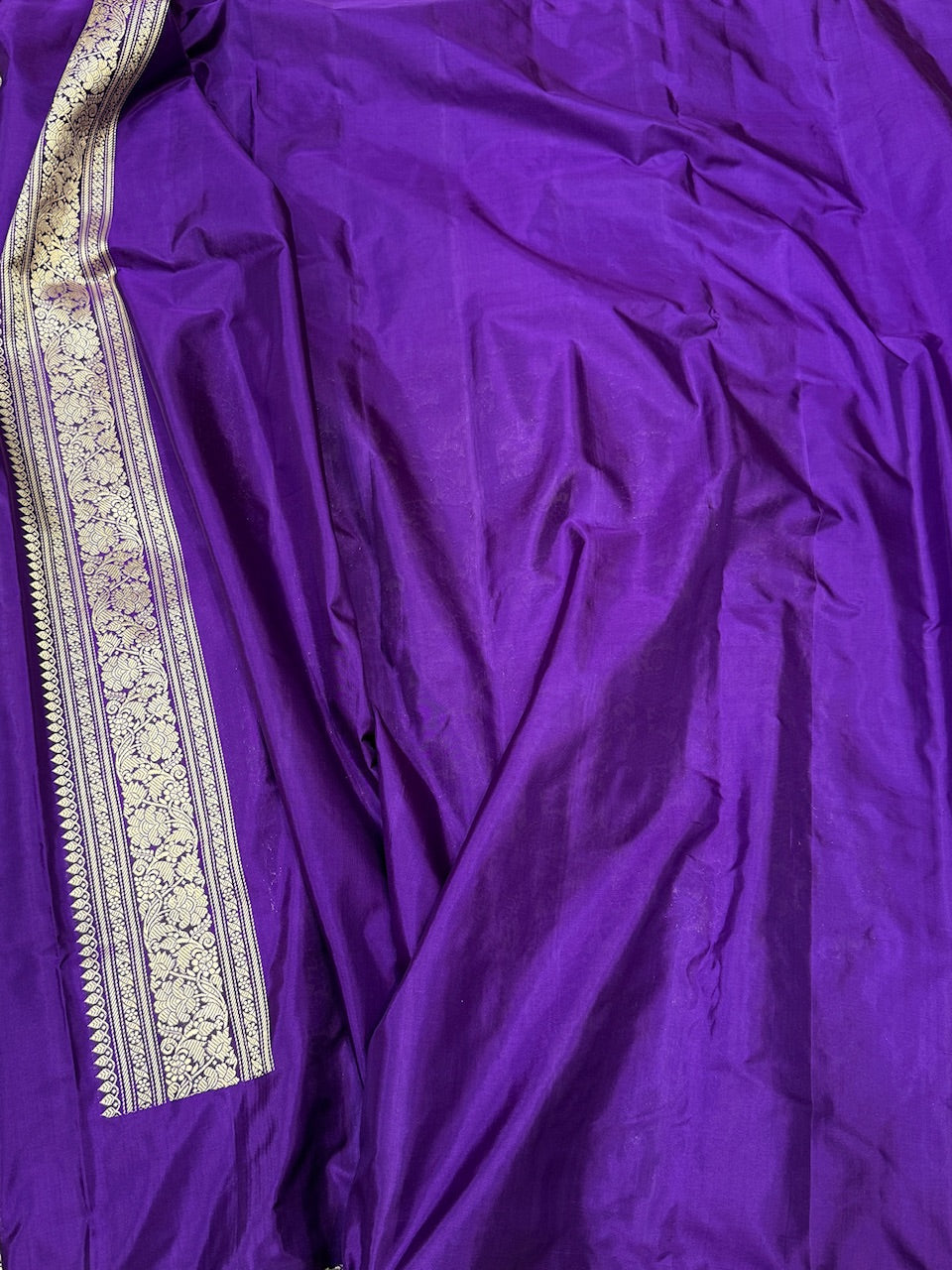 Purple Handwoven Pure Banarasi Silk Saree