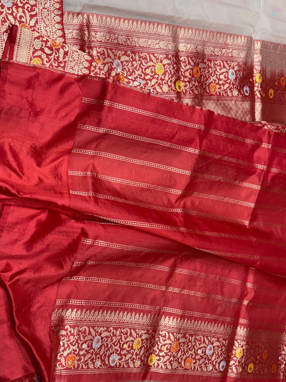 Peach Handwoven Banarasi Pure Organza Saree