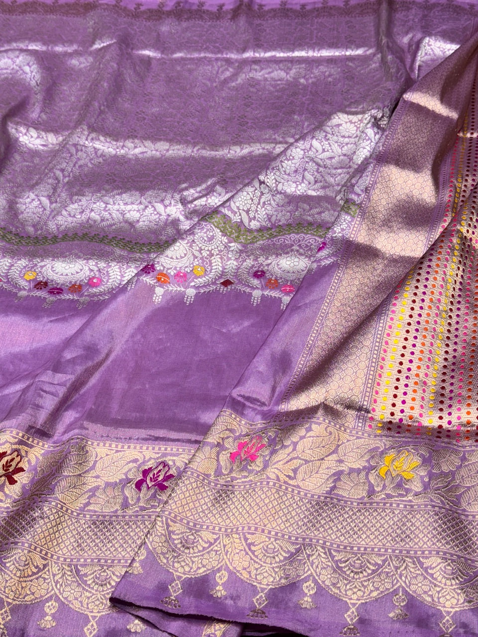 Lavender Handwoven Tissue Silk Saree