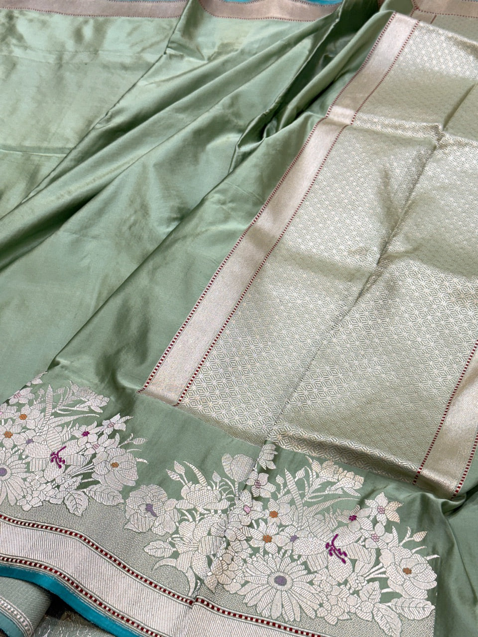 Handwoven Banarasi Pure Mashru Satin Silk Saree