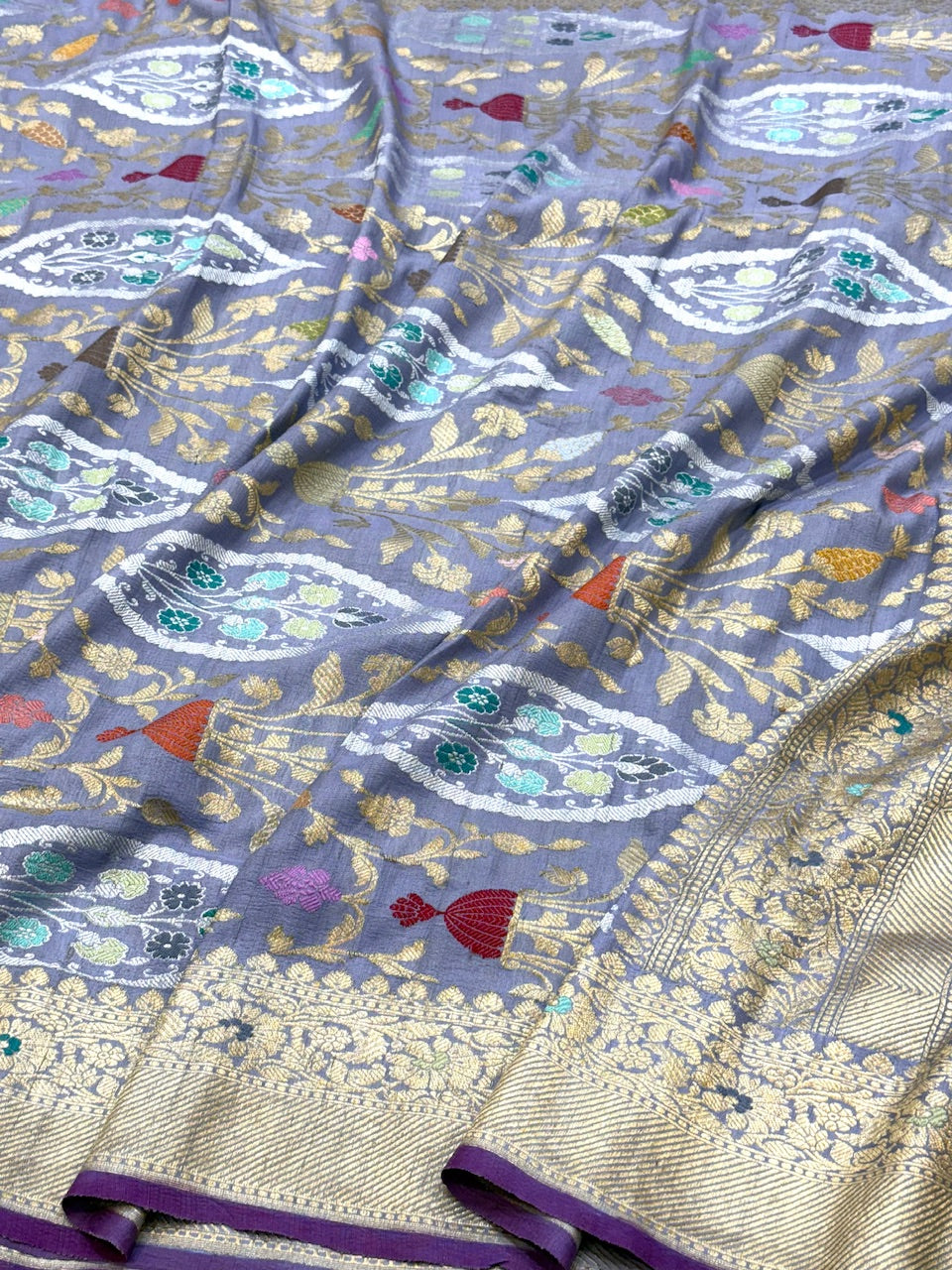 Handwoven Pure Tussar Georgette Saree