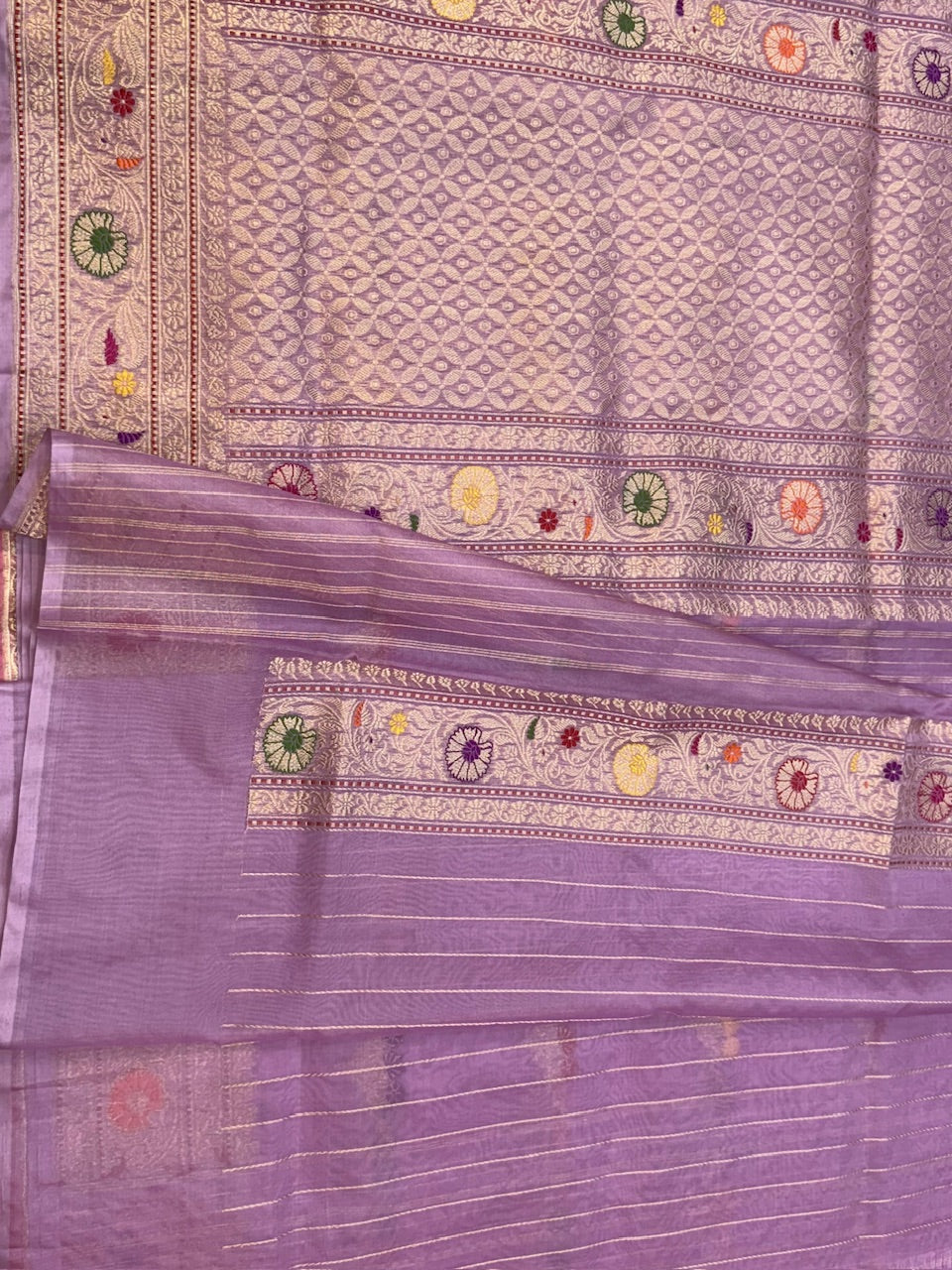 Lavender Handwoven Banarasi Pure Organza Saree