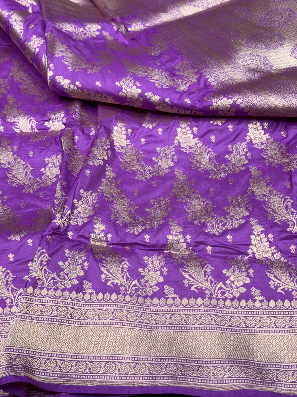 Lavender Pure Silk Saree