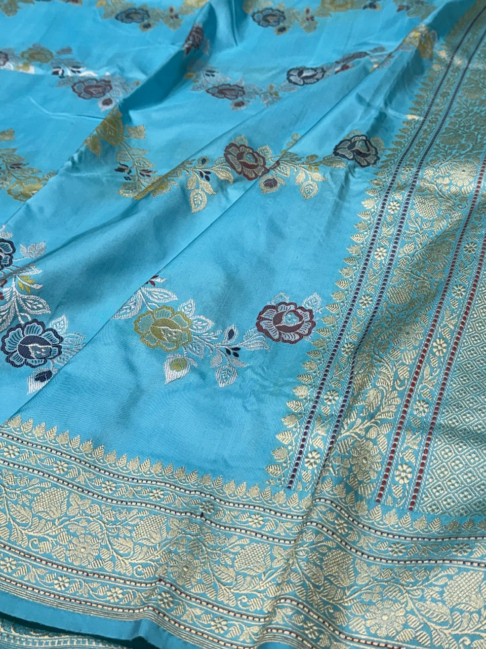 Sky Blue Handwoven Pure Silk Saree