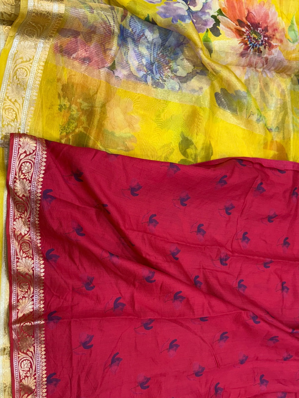 Printed Pure Banarasi Organza Silk Saree