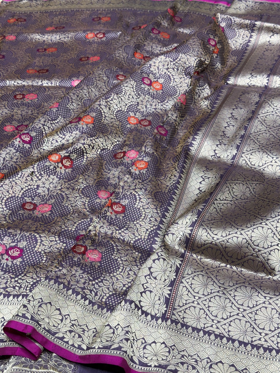 Mauve Handwoven Banarasi Pure Silk Brocade Saree