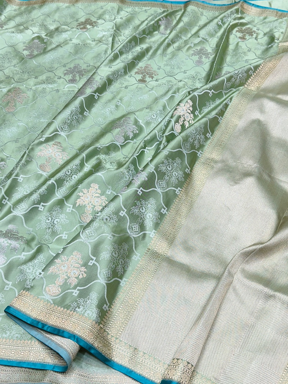 Handwoven Banarasi Satin Tanchoi Silk Saree