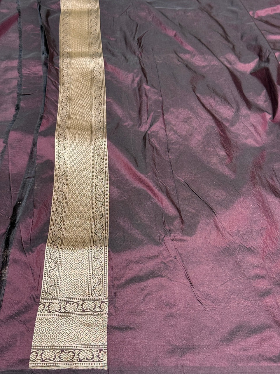 Wine Banarasi Pure Silk Saree