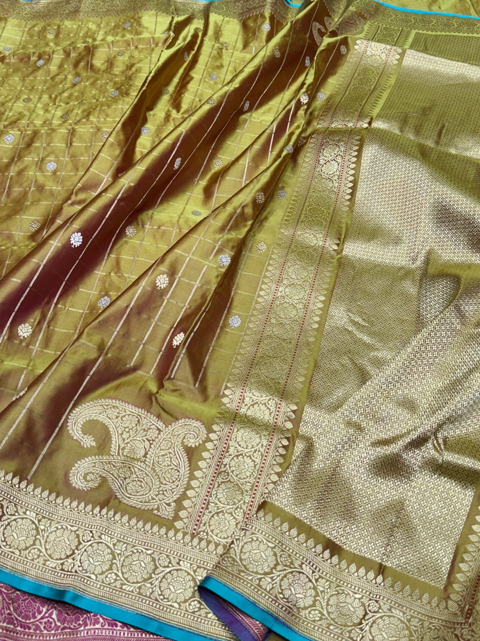 Handwoven Banarasi Mashru Satin Silk Saree