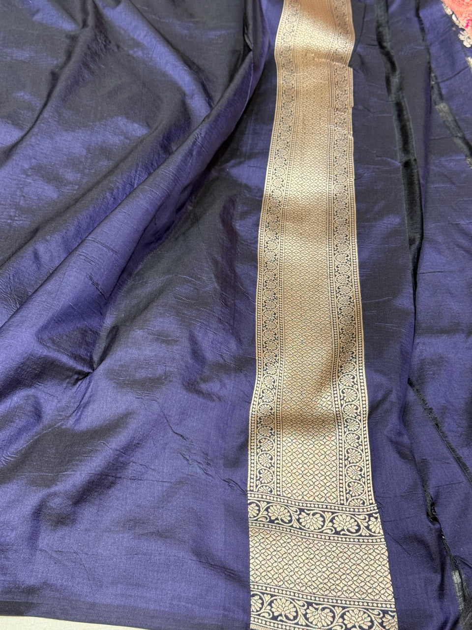 Wine Banarasi Pure Silk Saree